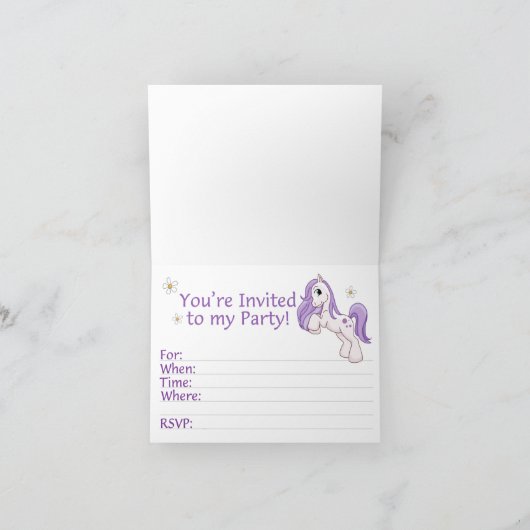 Pretty Pony 5e anniversaire Invitations (Intérieur)