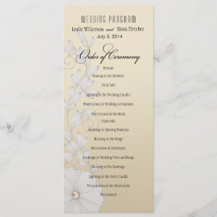 Pretty Posy Wedding Programme - Champagne métalliq