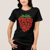 Pretty & Powerful Strawberry Icon Tri-Blend Shirt (Voorkant)