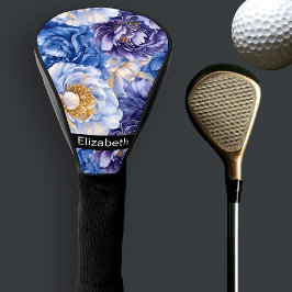 Pretty Pretty Blue Peony Personalized Golfheadcover