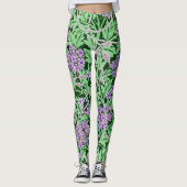 Pretty Purple Floral Pattern Leggings (Voorkant)