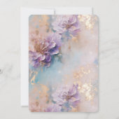 Pretty Purple Gold Floral Wedding Kaart (Achterkant)