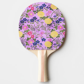 Pretty Purple Vintage Flower Pattern Tafeltennisbatje