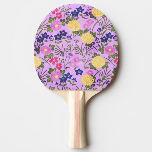 Pretty Purple Vintage Flower Pattern Tafeltennisbatje (Voorkant)