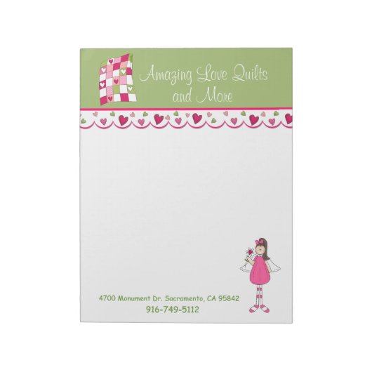 Pretty Quilting Business Large Note Pad Notitieblok (Gedraaid)