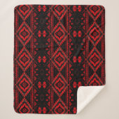 Pretty Red and Black Native American Pattern Sherpa Deken (Voorkant)