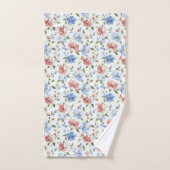 Pretty Red Blue Flowers Birthday Bad Handdoek (Handdoek)