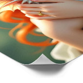 Pretty Red Haired Fairy with Dragon Poster (Hoek)