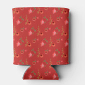 Pretty Red Poppies Pattern Personalised Blikjeskoeler (Achterkant)