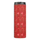 Pretty Red Poppies Pattern Personalised Thermosbeker (Achterkant)