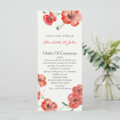 Pretty Red Poppies programmes de mariage floral (Debout devant)