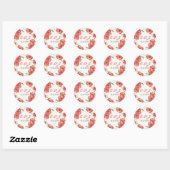 Pretty Red Poppies stickers de mariage floral (Feuille)