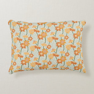 Pretty retro muted 1970s Flowers Accent Kussen