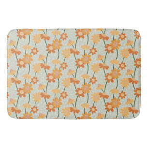 Pretty retro muted 1970s flowers badmat