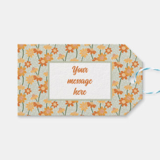 Pretty retro muted 1970s flowers cadeaulabel