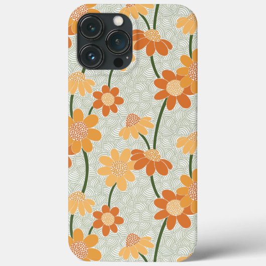 Pretty retro muted 1970s flowers Case-Mate iPhone case (Achterkant)