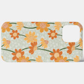 Pretty retro muted 1970s flowers Case-Mate iPhone case (Achterkant (horizontaal))