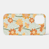 Pretty retro muted 1970s flowers Case-Mate iPhone case (Achterkant (horizontaal))