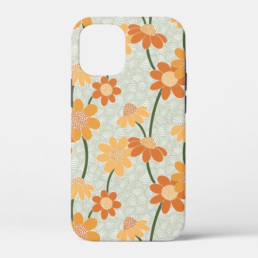 Pretty retro muted 1970s flowers Case-Mate iPhone case (Achterkant)