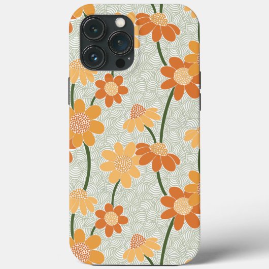 Pretty retro muted 1970s flowers Case-Mate iPhone case (Achterkant)