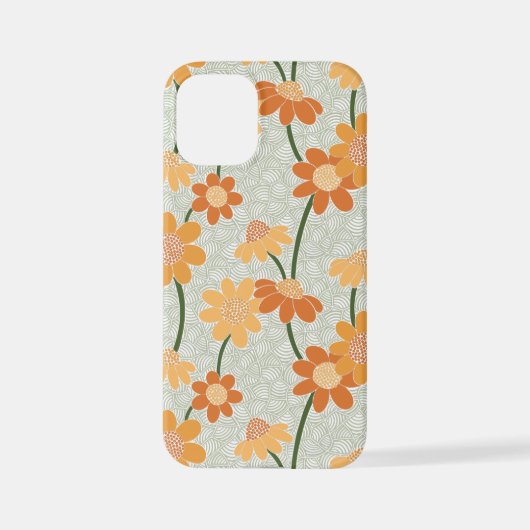 Pretty retro muted 1970s flowers iPhone hoesje (Achterkant)
