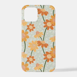 Pretty retro muted 1970s flowers iPhone 12 pro hoesje