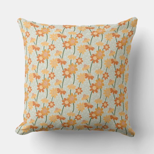 Pretty retro muted 1970s Flowers Kussen (Voorkant)