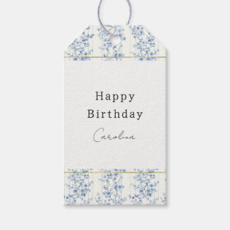 Pretty Romantic Blue White Flowers Birthday Cadeaulabel