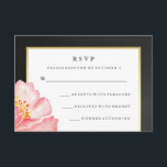 Pretty rose Aquarelle Peony et Chalkboard RSVP<br><div class="desc">Ces cartes RSVP élégantes sont dotées d'un tableau noir arrière - plan et d'un cadre en faux or,  ainsi que d'une jolie fleur rose. Nous avons utilisé des oeuvres d'art de LABFcreations.</div>