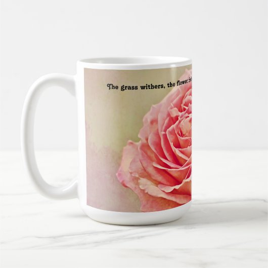 Pretty Rose Bible Scripture Mug Cup (Gauche)