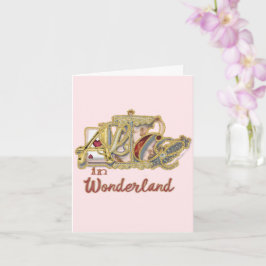 Pretty Roze Alice in Wonderland Blank Kaart
