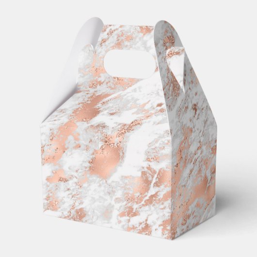 Pretty Roze Goud Wit Glitzy Marmer Bedankdoosjes (Voorkant Zijde)
