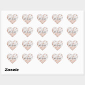 Pretty Roze Goud Witte Glitzy Marmer     Hart Sticker (Vel)