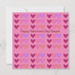 Pretty Roze Met Hartjes Kleurrijke Valentijnsdag Feestdagenkaart