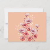 Pretty Roze, Perzik Fuzz, Waterkleur Bruiloft Save The Date (Achterkant)