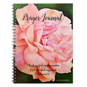 Pretty Roze Roos Bloem Gebedsdagboek Notitieboek