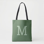 Pretty Sage Green Monogramme Sac fourre-tout initi (Devant)