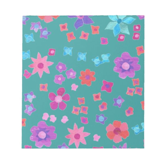 Pretty Sea Green Flower Power Bloc-notes ou Jotter (Devant)