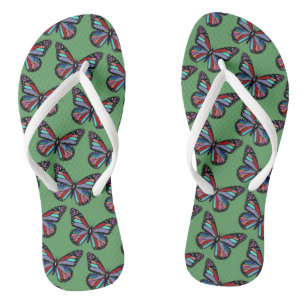 Pretty Sierlijke Kleurrijke Vlinderpatroon op Groe Teenslippers