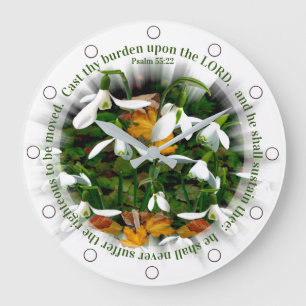 Pretty Snowdrops with Psalm 55:22 Grote Klok