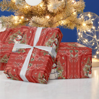 Pretty Snowman Elegant Christmas Gift  Cadeaupapier