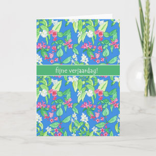 Pretty Spring Blossoms Dutch Language Birthday Kaart