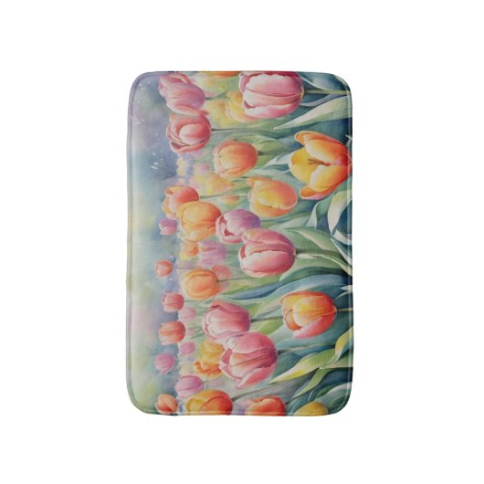 Pretty spring tulips badmat (Voorkant Verticaal)