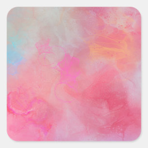 Pretty Stylish Roze Roze Waterverfinkt Vierkante Sticker