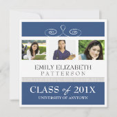 Pretty Swirl Photo College Faire-part de graduatio (Devant)