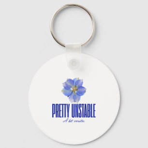 Pretty Unstable: Blauwe Bloem Statement T-shirt Sleutelhanger