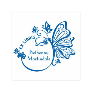 Pretty Vlinder Frame Bibliotheek Boek Naam Zelfinktende Stempel