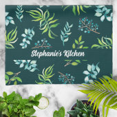Pretty Watercolor Floral Garden Personalized Theedoek
