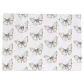 Pretty White Butterfly Bruiloftsfeest Groot Cadeauzakje (Achterkant)