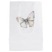 Pretty White Butterfly Bruiloftsfeest Medium Cadeauzakje (Achterkant)